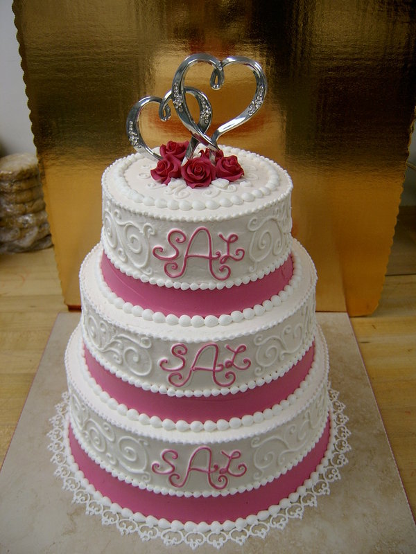 monogram wedding cake