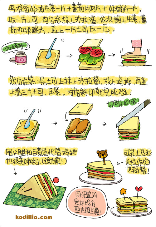 【涂鸦绘食谱】一起野餐–三明治篇picnic_sandwich (3)。曦