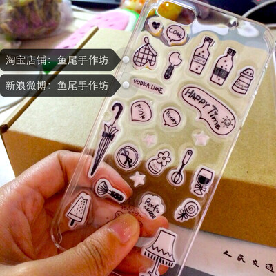 手工自制黑白手机壳 IPHONE4/5S 三星 小米 都可定做 微博粉丝包邮暗号：鱼尾520快乐