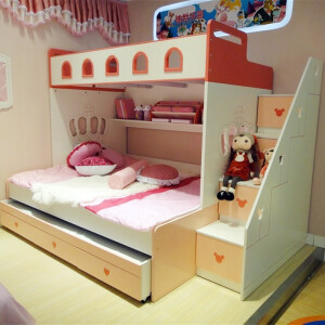 MHJ 儿童高低床 子母床双层床 女孩公主床 男孩1.5米上下床三层床