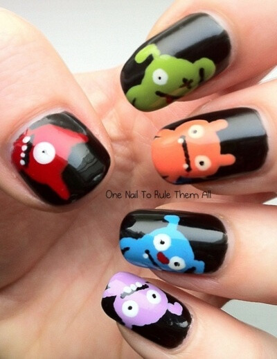 Monsters skittle mani! Too cute!