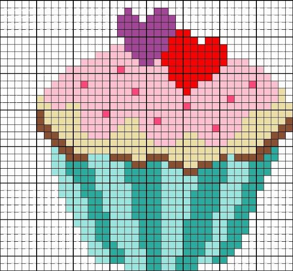 Patrones de cupcakes en punto de cruz - Cupcake cross stitch patterns