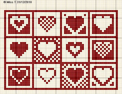 Hearts cross stitch