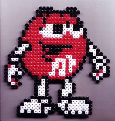 Red M perler beads