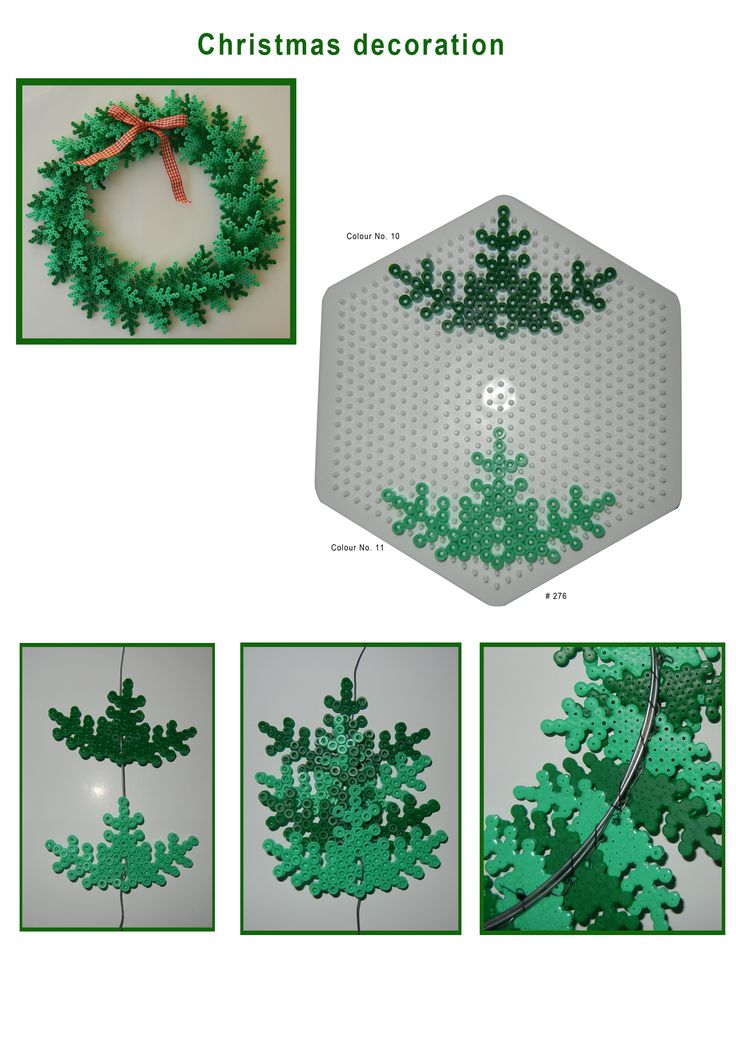 DIY Christmas Hama perler wreath pattern - Hama.dk