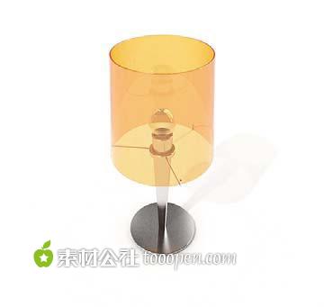 橙色圆筒形台灯模型设计