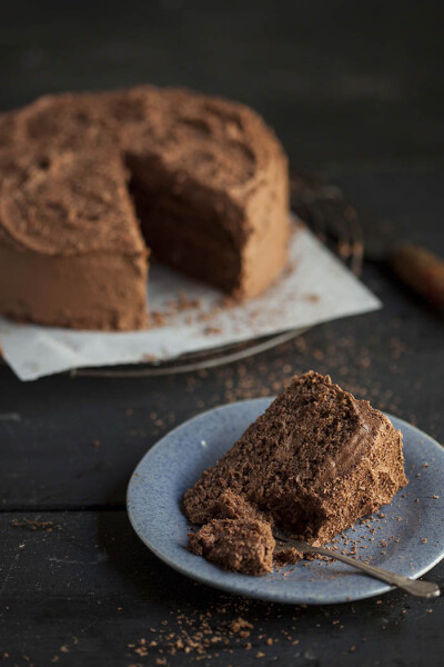 chocolate cake with chocolate buttercream