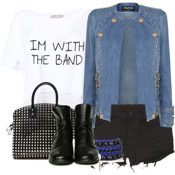 A fashion look from March 2014 featuring Balmain jackets, Ksubi shorts and Chanel boots. Browse and shop related looks.