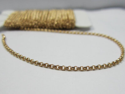 This listing is for 5 feet of 14K Gold Plated Rolo Chain. This is a great link chain for charm bracelets, earrings and necklaces. The measurement is 1.5mm. Nickle free