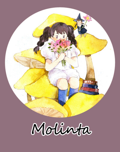 molinta 的插画 蘑菇明信片的P1和P2