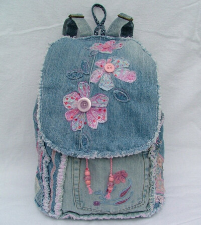 Denim Patchwork Backpack