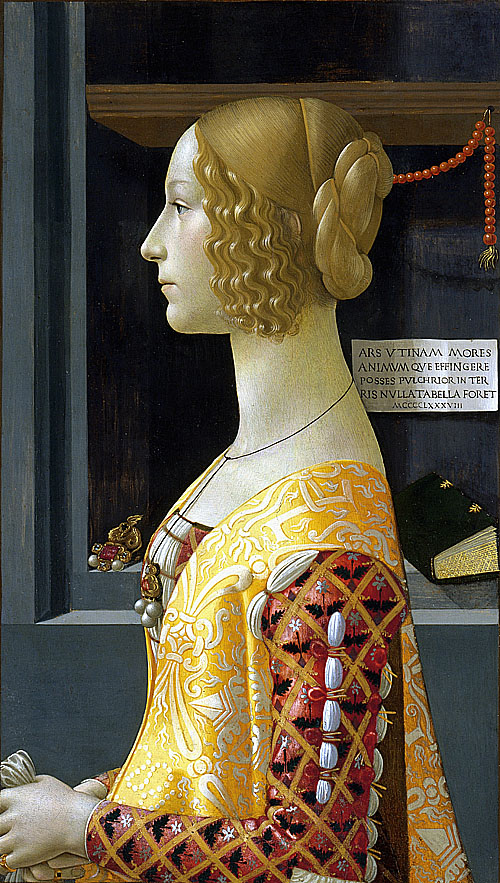 女子畫像 Portrait of Giovanna Tornabuoni作 者：吉爾蘭達(dá) Ghirlandaio Domenico館 藏 處：西班牙馬德里市提森?波那米薩美術(shù)館 Thyssen-Bornemisza Museum, Madrid