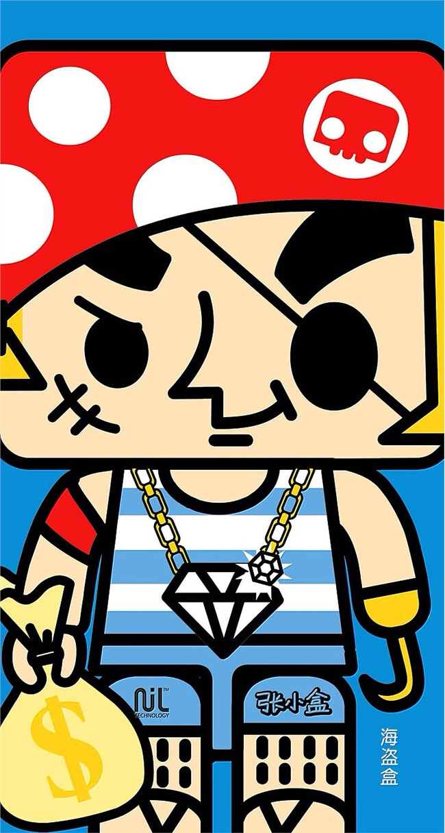 卡通搞怪方形头安卓手机壁纸