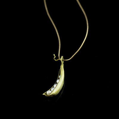 美国设计师【Michael Michaud】内含5颗珍珠的豌豆荚 吊坠 定制
