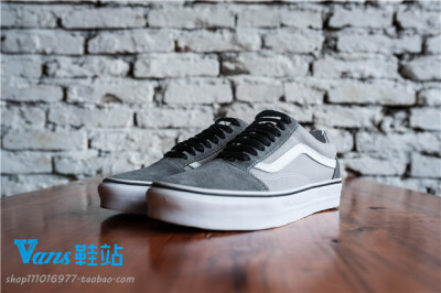 万斯鞋站 VANS OLD SKOOL 经典款 灰色低帮 男鞋滑板鞋休闲鞋