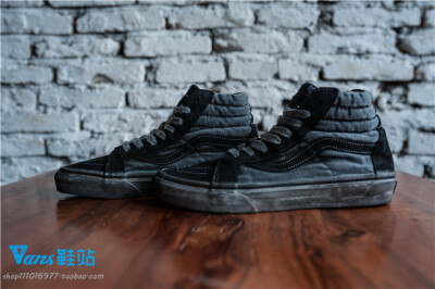 万斯鞋站 VANS sk8-hi California 黑色水洗做旧高帮板鞋男鞋