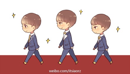 #tfboys##十年，我们一起走！# GIF。盛典回来就想画了，花束奖杯身高之类的细节实在是画不动了还有寒碜的帧数……就凑活看【 我爱你们啊小天使！还有这个饭圈！大家都最棒了！