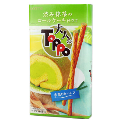 日本进口乐天LOTTETOPPO抹茶奶油蛋糕味饼干棒饼干条g