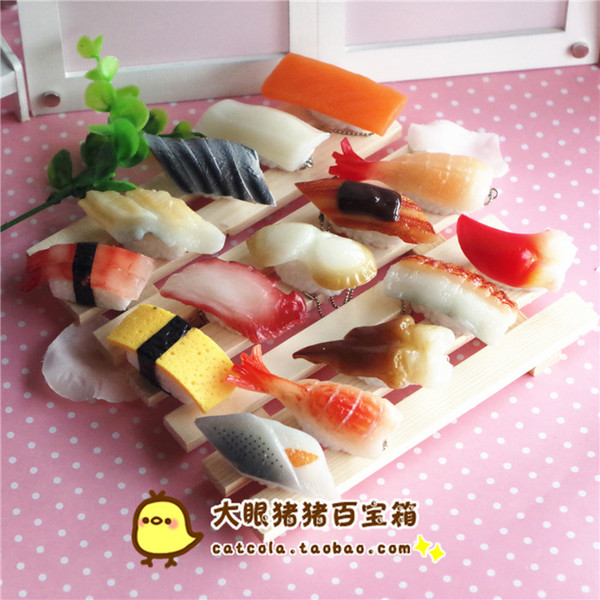 过家家玩具幼儿园教具迷你仿真食物寿司创意冰箱贴磁贴-甜虾寿司