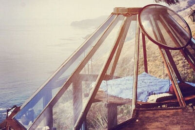 Glass yurt by Mickey Muennig. Big Sur. 1974