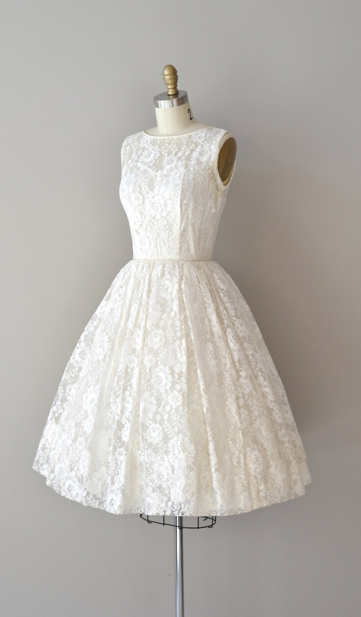 lace 50s wedding dress / 1950s dress