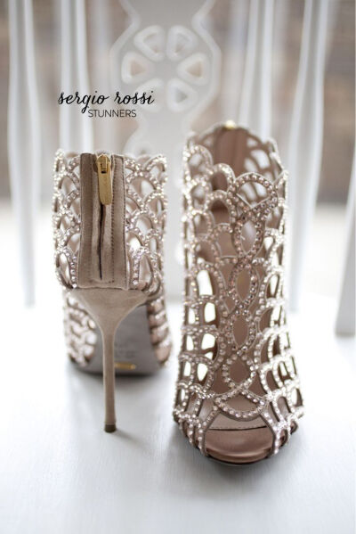 #水晶婚鞋# 水晶婚鞋 闪闪惹人爱，极致优雅。Sergio Rossi stunners. #bridal #shoe #wedding. Bridal Shoe Round Up Photography by loverslanephotography.com.au Read more - http://www.stylemepretty.com/illin…