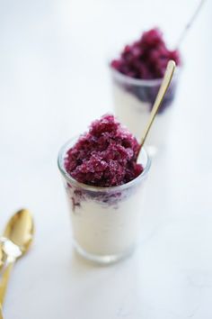 Red Wine Granita with Vanilla Ice Cream