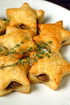 Mushroom Pate filled Puff Pastry Stars