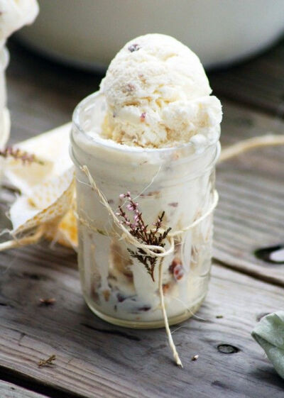 Honey-Almond Ice Cream...no ice cream maker needed