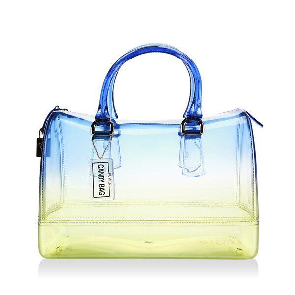 透明糖果色枕头包芙拉果冻包时尚渐变furla手提潮女包包