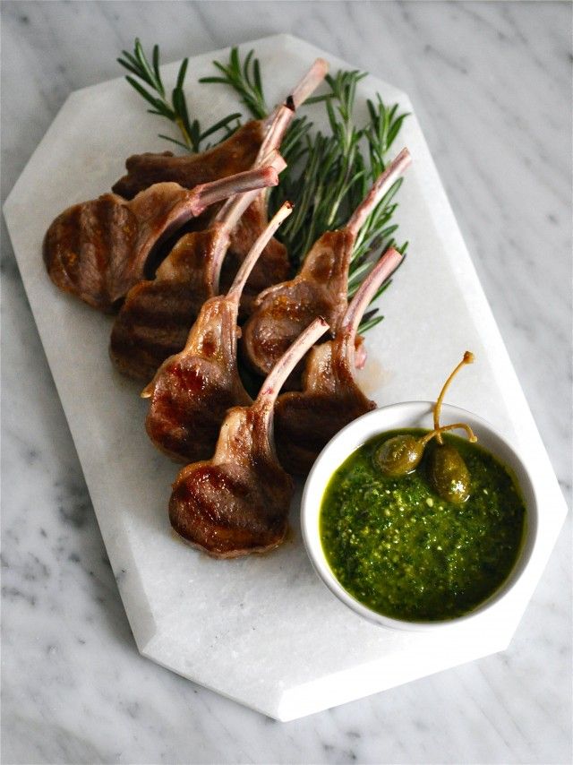 Grilled Lamb Chops with Salsa Verde by kitchenculinaire #Lamb