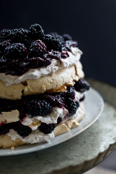 Blackberry Cardamom Pavlova (gluten free)