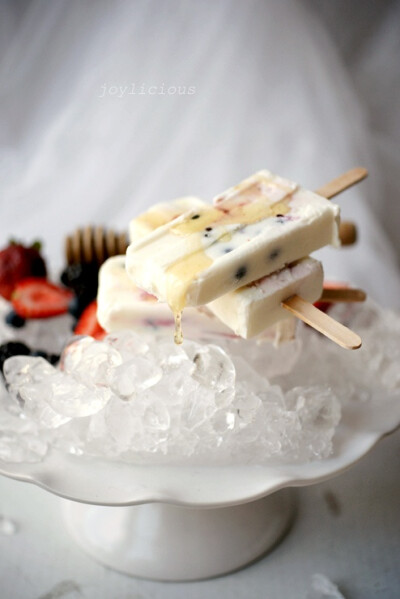 Honey Yogurt Berry Pops