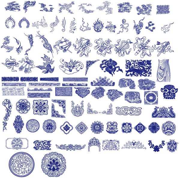 传统花纹图案矢量素材-传统-矢量