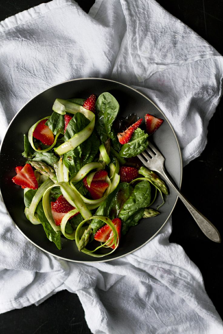 Strawberry Asparagus Spinach Salad | Rikki Snyder