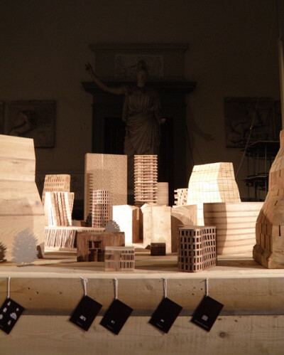 Michele De Lucchi- wooden architecture models