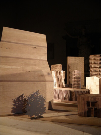 Michele De Lucchi- wooden architecture models