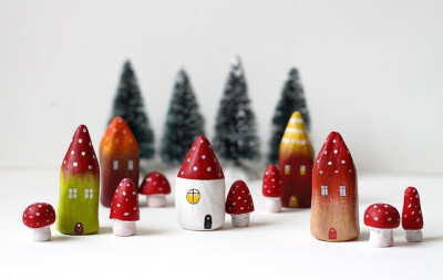 Little mushroom houses by rodi, via Flickr