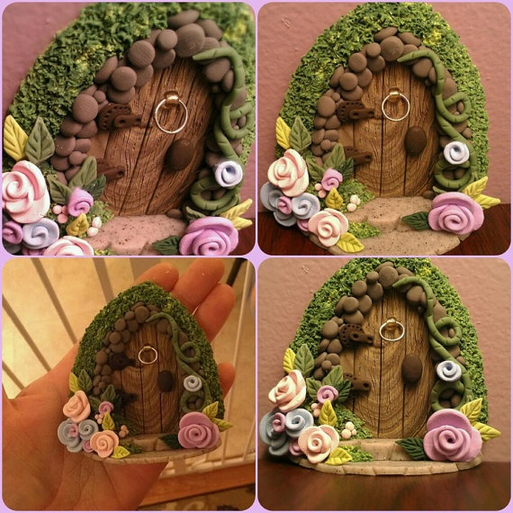 Polymer Clay Fairy Door by ThePolymerClayhouse on Etsy, $20.00