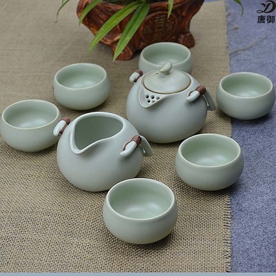 汝窑茶具套装 汝瓷茶壶 开片茶杯 功夫茶具 陶瓷茶具茶杯TY-152