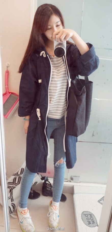 外套 × tee × 紧身裤