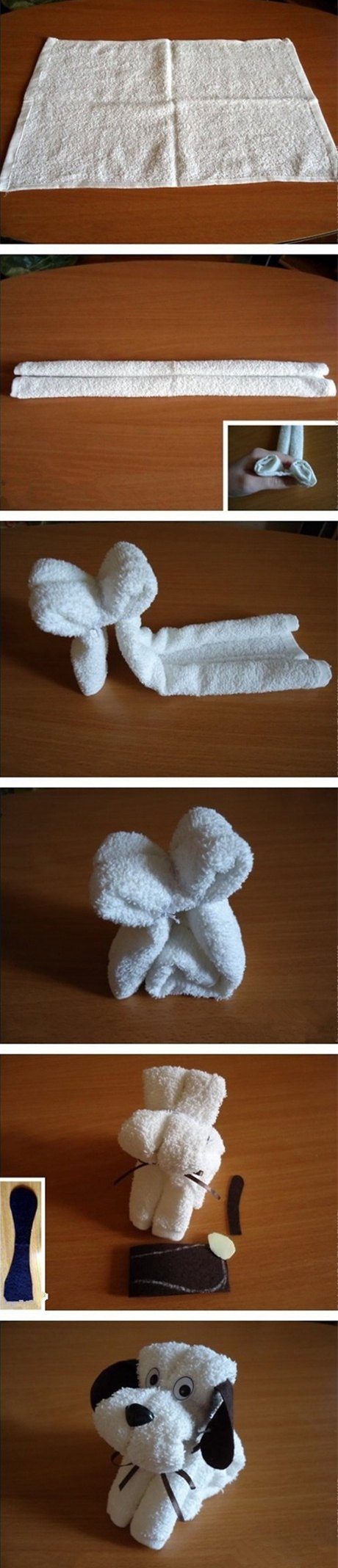 毛巾折最简单的小狗图片