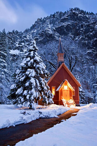 Winter, Yosemite church by Kevin Pieper