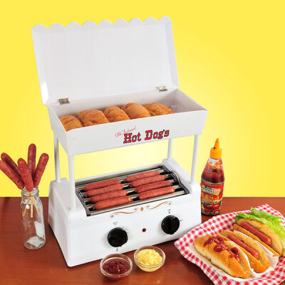 出口美国 法式家用小型5棍烤香肠机热狗机 早餐机铁板烧 烤肠机