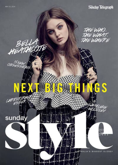 澳洲甜妞贝拉·希思科特 (Bella Heathcote) 登《Sunday Style》杂志2014年5月22日发行刊