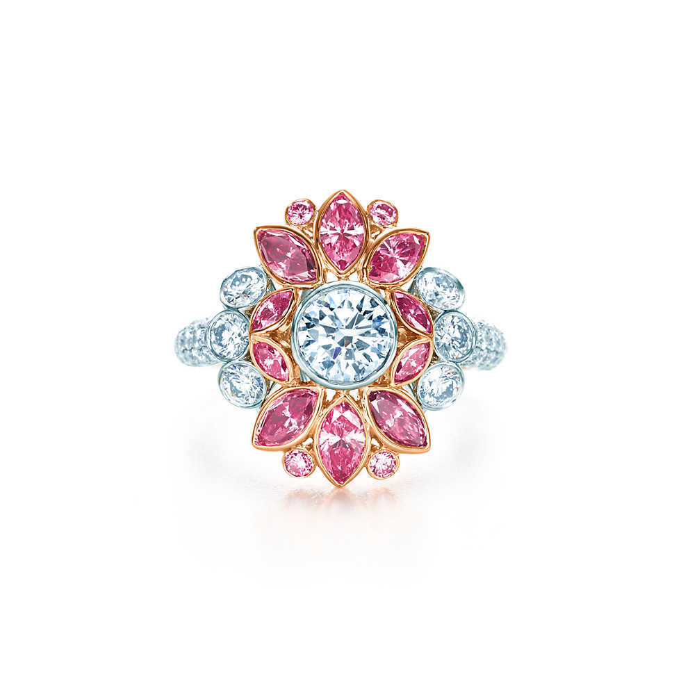 Pink Diamond Floral Ring