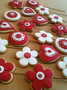 red and white cookies