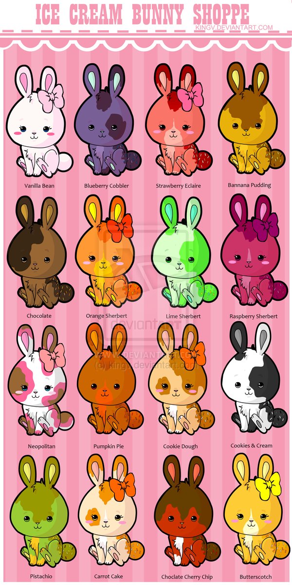 Kawaii Ice Cream Bunnies by kingv