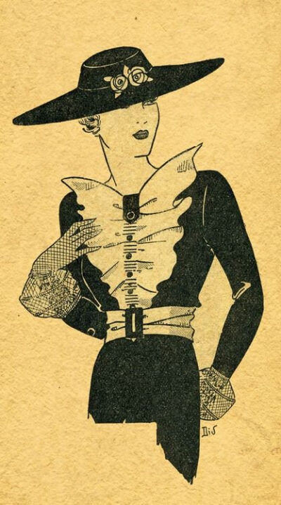 1930s fashion sketch