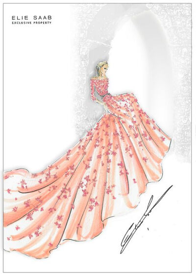 Princess Aurora sketch by Elie Saab